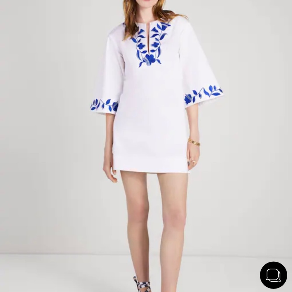 NWT Embroidered Zigzag Floral Tunic Dress, size XS